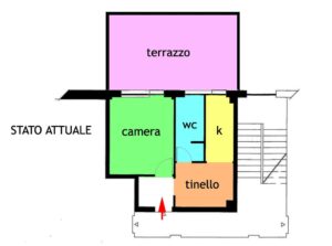 TR54 Bilocale con grande terrazzo nel centro di Ospedaletti